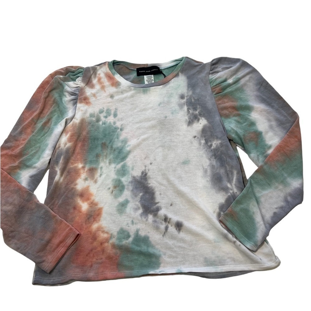 Nordstrom No One Cares Tie Dye Puff Shoulder Pullover - NWT